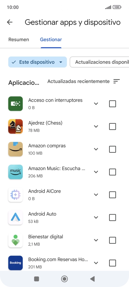 Pulsa la app deseada.