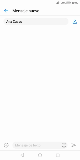 Pulsa en el campo de escritura  y escribe el texto del mensaje corto.