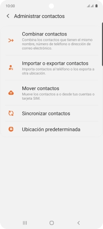 Pulsa Importar o exportar contactos.