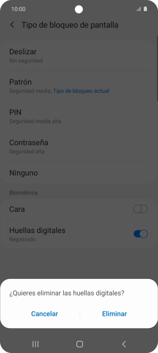 Pulsa Eliminar.