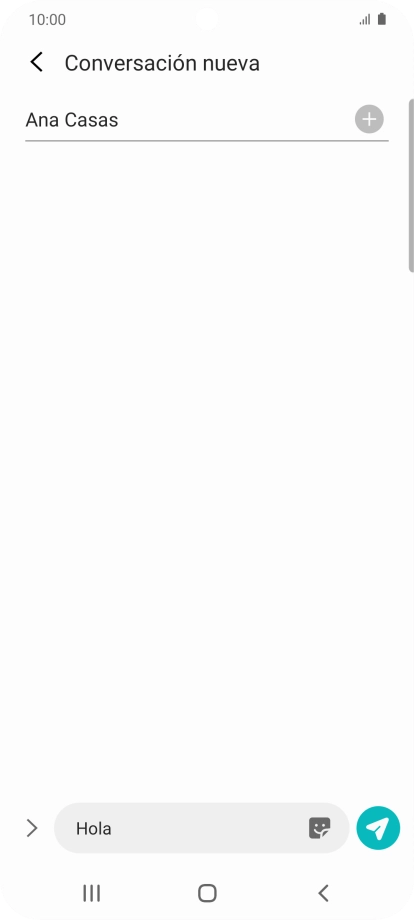 Pulsa el icono de envío cuando termines de escribir el mensaje corto.