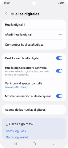 Pulsa el indicador junto a los ajustes deseados para activarlos o desactivarlos.