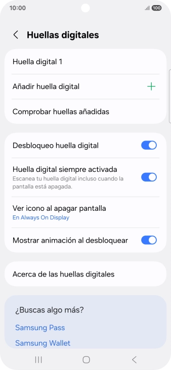 Pulsa el indicador junto a los ajustes deseados para activarlos o desactivarlos.