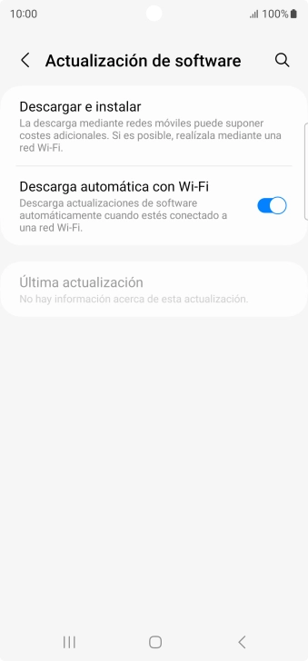 Pulsa Descargar e instalar. Si hay una versión de software nueva disponible, aparecerá ahora en la pantalla. Sigue las indicaciones de la pantalla para actualizar el software del teléfono.
