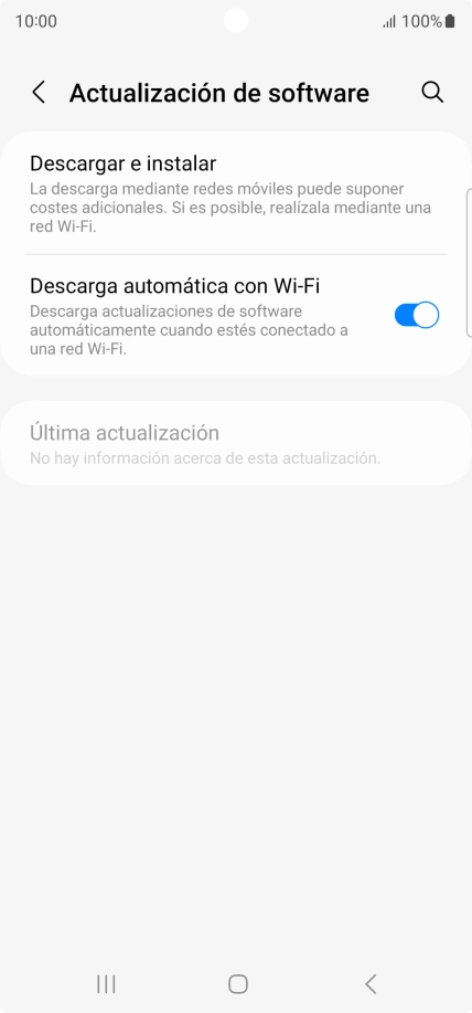 Pulsa Descargar e instalar. Si hay una versión de software nueva disponible, aparecerá ahora en la pantalla. Sigue las indicaciones de la pantalla para actualizar el software del teléfono.