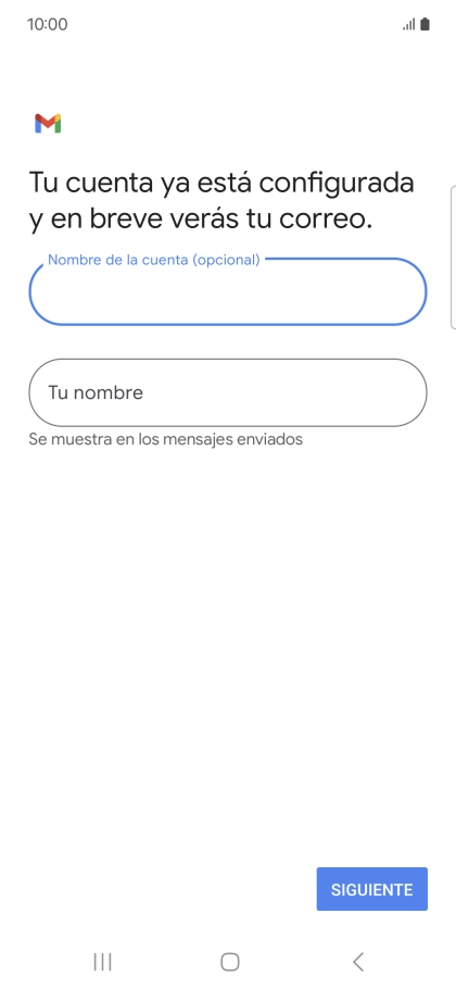 Pulsa Tu nombre e introduce el nombre del remitente.