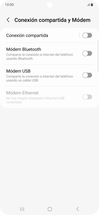 Pulsa Conexión compartida.