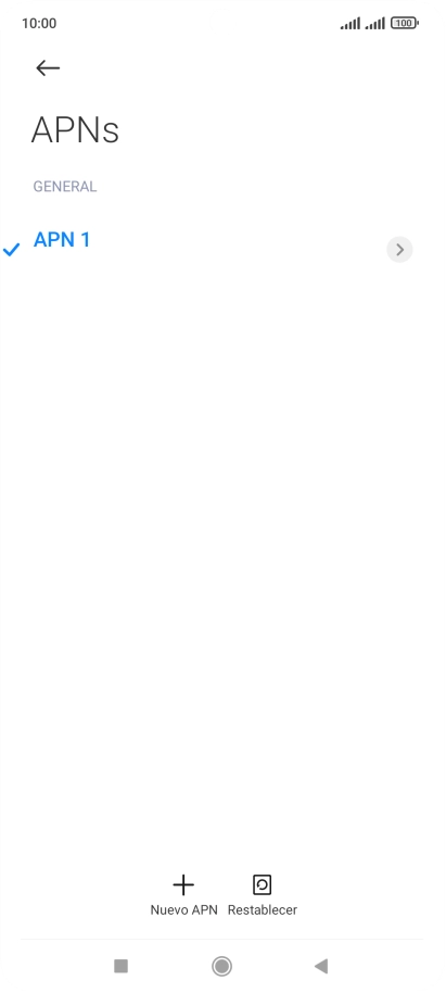 Pulsa Nuevo APN.