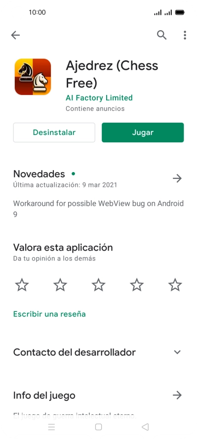 Pulsa Desinstalar.