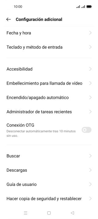 Pulsa Hacer copia de seguridad y restablecer.