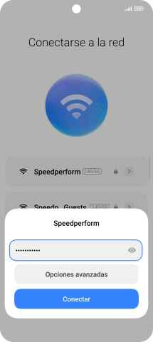 Introduce la contraseña de la red wifi y pulsa Conectar.