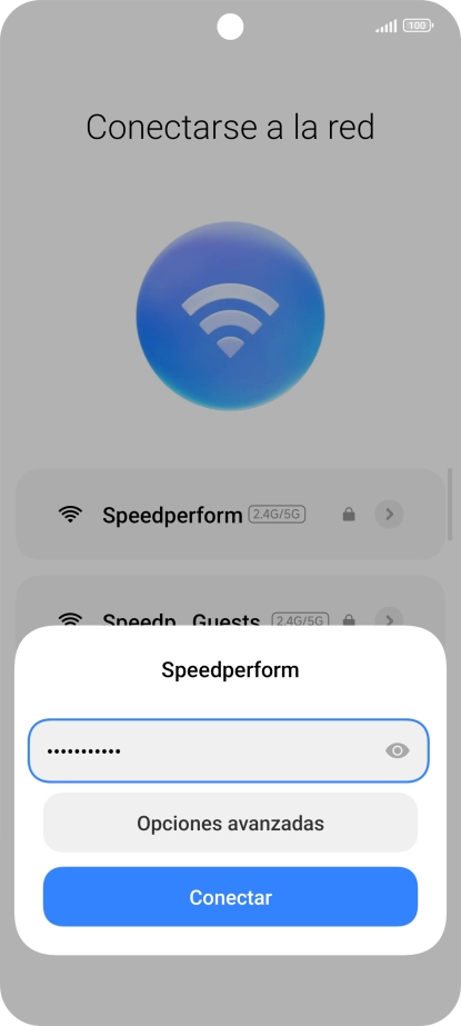 Introduce la contraseña de la red wifi y pulsa Conectar.