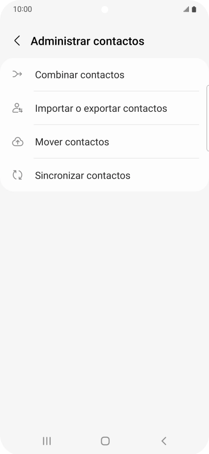 Pulsa Importar o exportar contactos.