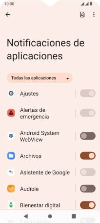 Pulsa el indicador junto a la app deseada para activar o desactivar la función.