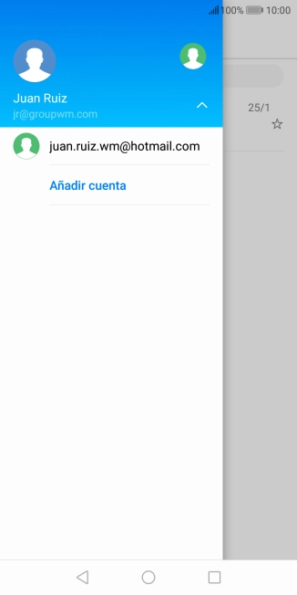 Pulsa la cuenta de correo electrónico deseada.