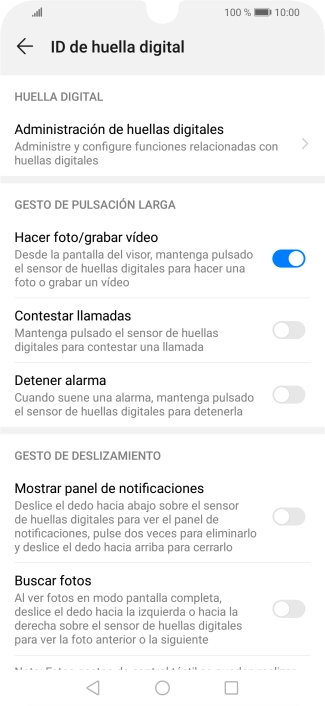 Pulsa Administración de huellas digitales.