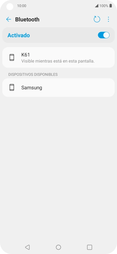 Pulsa el dispositivo Bluetooth deseado y sigue las indicaciones de la pantalla para vincular el dispositivo al teléfono.
