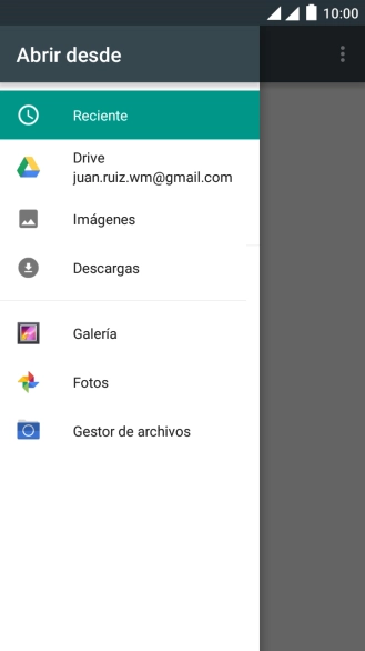 Pulsa Imágenes y desplázate a la carpeta deseada.