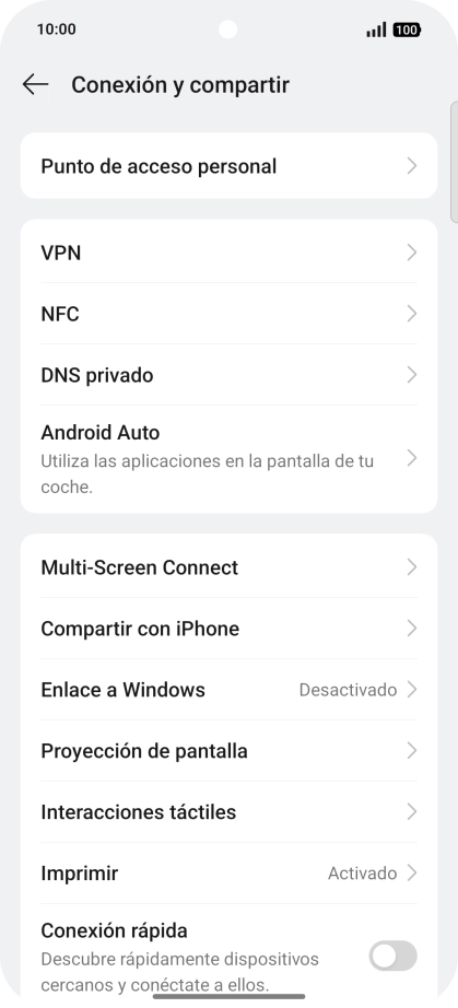 Pulsa Punto de acceso personal.