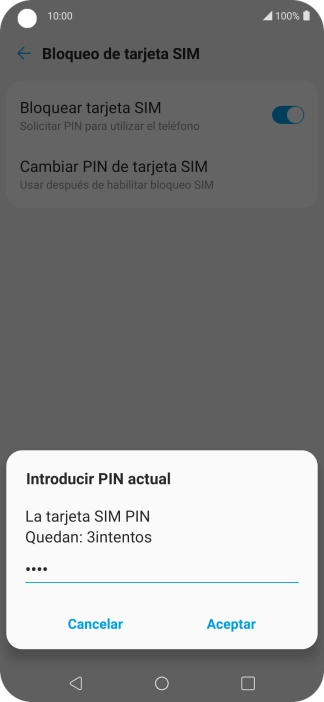 Introduce tu código PIN y pulsa Aceptar.