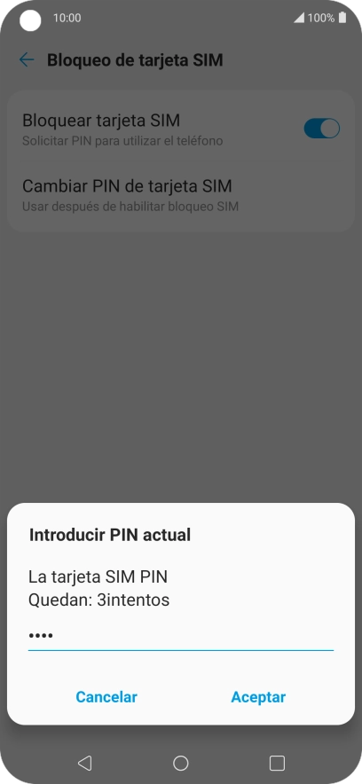 Introduce tu código PIN y pulsa Aceptar.