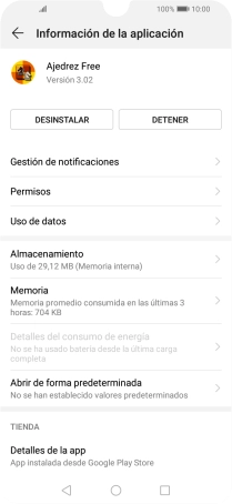 Pulsa Almacenamiento.