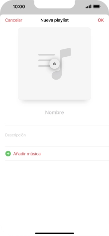 Pulsa en el campo de escritura e introduce el nombre de la lista de reproducción.