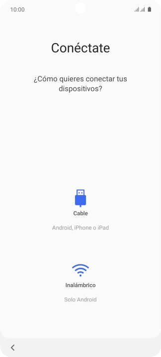 Pulsa el modo de transferencia deseado y sigue las instrucciones de la pantalla para transferir el contenido.
