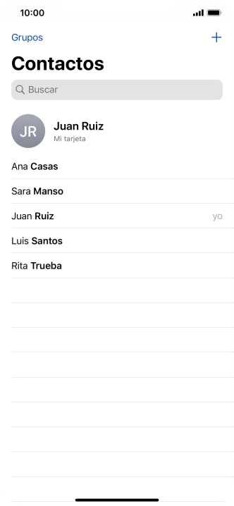 Pulsa el icono de nuevo contacto.