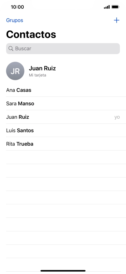 Pulsa el icono de nuevo contacto.