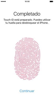Pulsa Continuar. Si no has añadido anteriormente un código de seguridad, tendrás que introducir un código de libre elección dos veces consecutivas.