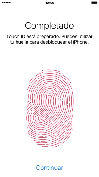 Pulsa Continuar. Si no has añadido anteriormente un código de seguridad, tendrás que introducir un código de libre elección dos veces consecutivas.