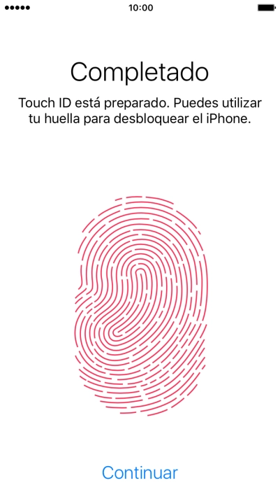 Pulsa Continuar. Si no has añadido anteriormente un código de seguridad, tendrás que introducir un código de libre elección dos veces consecutivas.