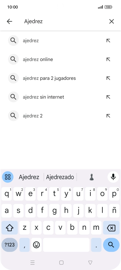 Introduce el nombre del tema o de la app y pulsa el icono de búsqueda.