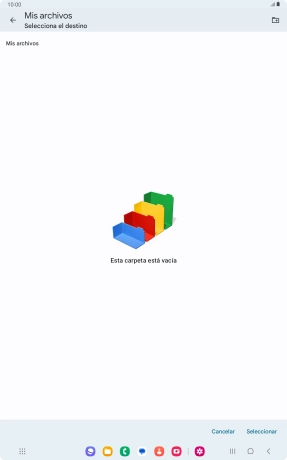 Si deseas crear una nueva carpeta, pulsa el icono de nueva carpeta y sigue las indicaciones de la pantalla para crearla.