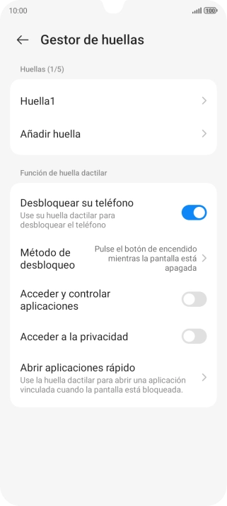 Pulsa los ajustes deseados.