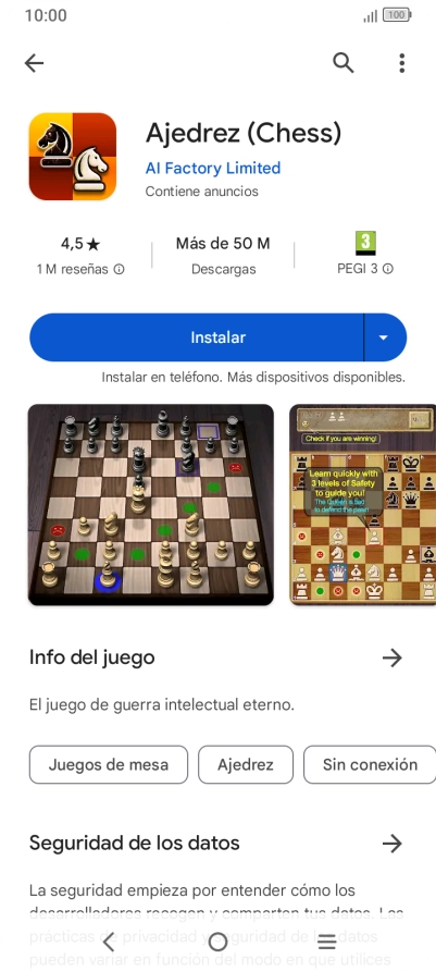 Pulsa Instalar y sigue las indicaciones de la pantalla para instalar la app.