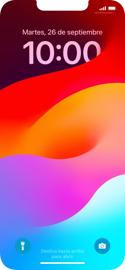 Desliza el dedo hacia arriba desde la parte inferior de la pantalla.