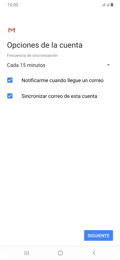 Si aparece en la pantalla esta imagen, tu cuenta de correo electrónico ha sido reconocida y configurada automáticamente. Sigue las indicaciones de la pantalla para introducir más información y terminar la configuración.