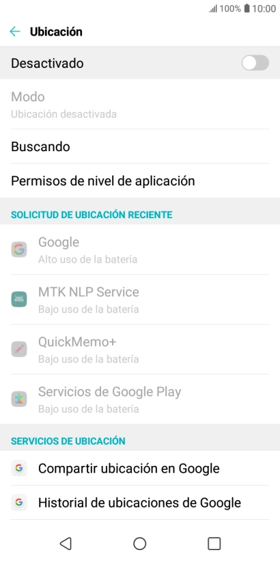 Pulsa el indicador para activar o desactivar la función.