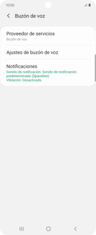 Pulsa Ajustes de buzón de voz.