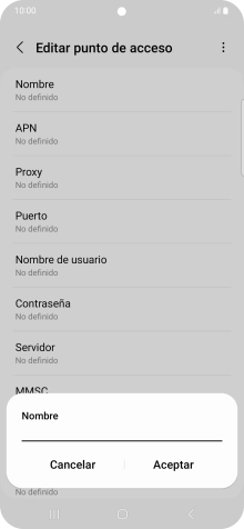 Introduce Vodafone Internet y pulsa Aceptar.
