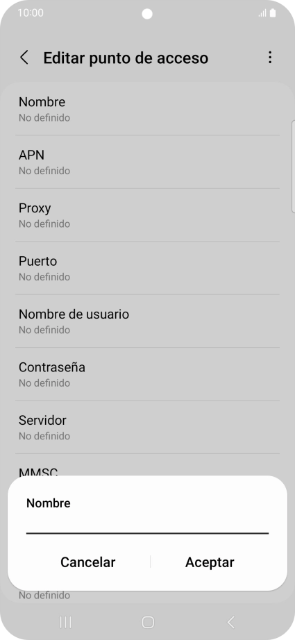 Introduce Vodafone Internet y pulsa Aceptar.