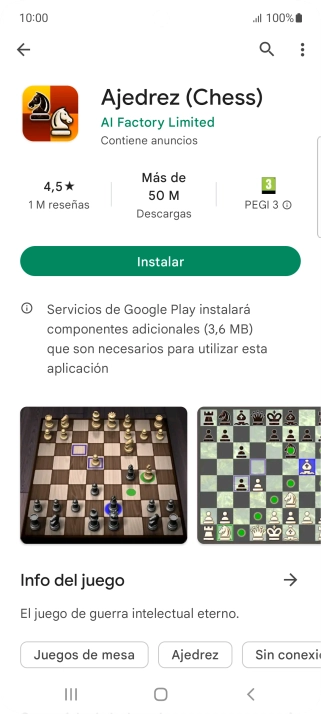 Pulsa Instalar y sigue las indicaciones de la pantalla para instalar la app.
