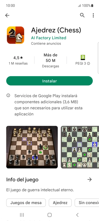 Pulsa Instalar y sigue las indicaciones de la pantalla para instalar la app.