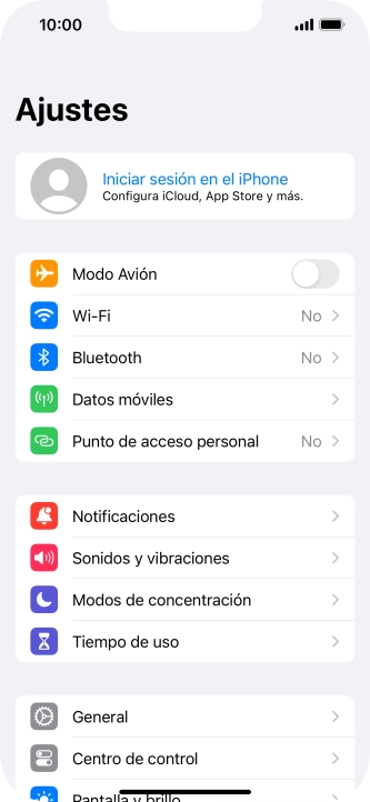Pulsa Iniciar sesión en el iPhone.