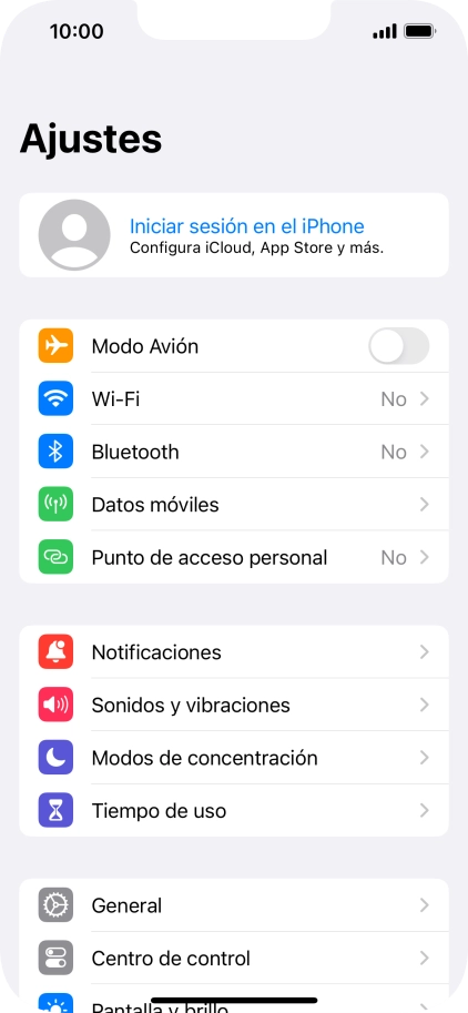 Pulsa Iniciar sesión en el iPhone.