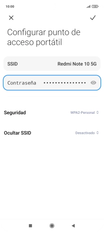 Pulsa SSID e introduce el nombre deseado de la conexión wifi