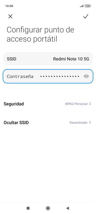 Pulsa SSID e introduce el nombre deseado de la conexión wifi