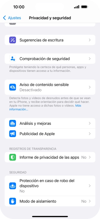 Pulsa Informe de privacidad de las apps.